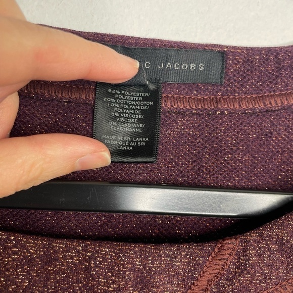 MARC by Marc Jacobs midnight cranberry sparkly metallic raglan sweatshirt - Picture 5 of 10